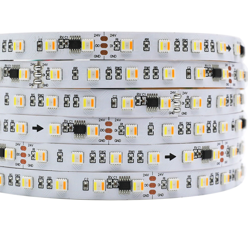TM1906 Addressable RGBCCT 5in1 Color Chasing LED Strip Lights TM1906 Addressable RGBCCT 5in1 Color Chasing LED Strip Lights